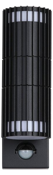 Searchlight Lampă de exterior Detroit, negru, înălțime 22 cm, senzor, 2 becuri, Negru, Aluminiu, Modern