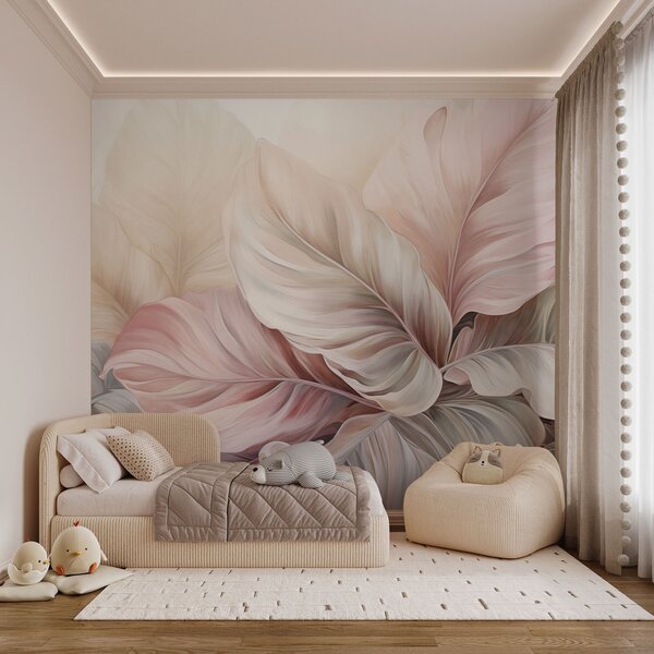 Tapet Frunziș tropical cu culori strălucitoare, Fototapet 3D, Fototapet 3D Flori, w03597 : Uwalls.ro