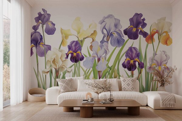 Tapet Flori de iris, Fototapet Flori, w03641 : Uwalls.ro