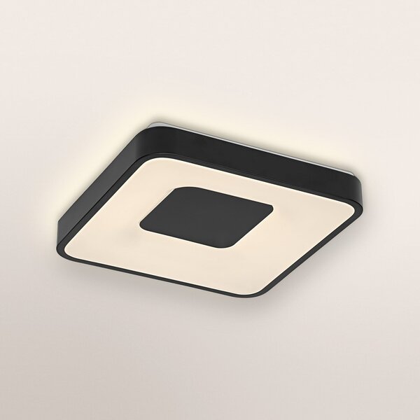 OSRAM Plafonieră LED ORBIS PIANA, negru, 38x38 cm, clickdim, reglabil, Negru, Camera de zi / sufragerie, Metal, Modern