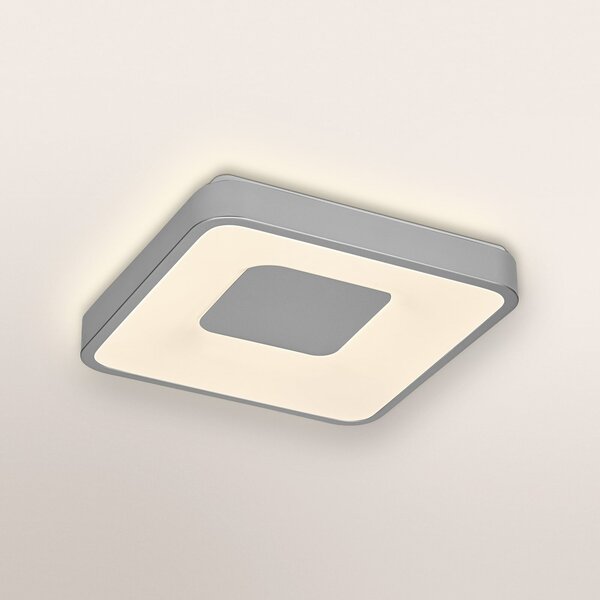 OSRAM Plafonieră LED ORBIS PIANA, argintie, 38 x cm, clickdim, reglabil, Metalic, Camera de zi / sufragerie, Metal, Modern