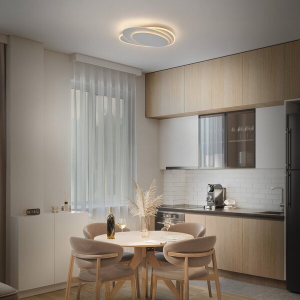 OSRAM Plafonieră LED ORBIS LAYERS, albă, 49 x 36 cm, CCT, reglabil, Alb, Camera de zi / sufragerie, Metal, Modern