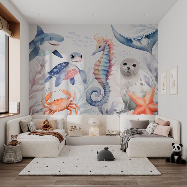 Fototapet Grup de animale marine, Fototapet mare, Fototapet populare, w03676 - Tapeko.ro