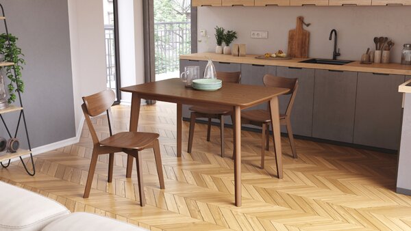 MAZZONI EXPORT ROXY Nucă Naturală - SCAUN DE LEMN PENTRU SALON SUFRAGERIE BUCĂTĂRIE RETRO