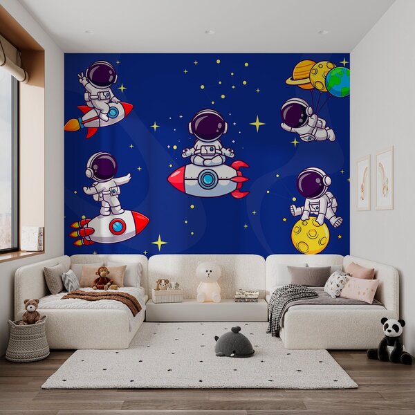 Fototapet Desen animat astronaut în spațiu, Fototapet spațiu cosmic, Fototapet populare, w03682 - Tapeko.ro
