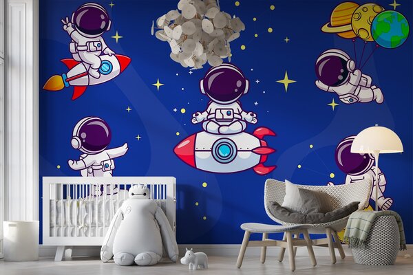 Fototapet Desen animat astronaut în spațiu, Fototapet spațiu cosmic, Fototapet populare, w03682 - Tapeko.ro