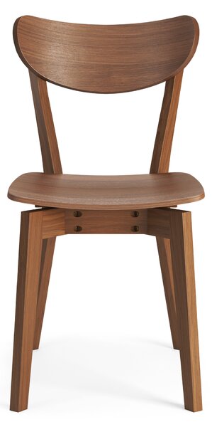 MAZZONI EXPORT ROXY Nucă Naturală - SCAUN DE LEMN PENTRU SALON SUFRAGERIE BUCĂTĂRIE RETRO