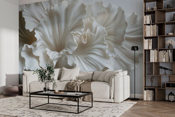 Fototapet Falduri delicate de eleganță texturată, Fototapet flori 3D, Fototapet populare, w03620 - Tapeko.ro