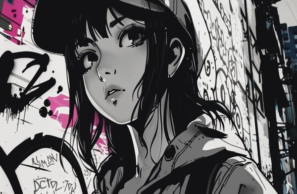 Tapet Fata anime, Fototapet pentru camera unui adolescent, w00973 : Uwalls.ro