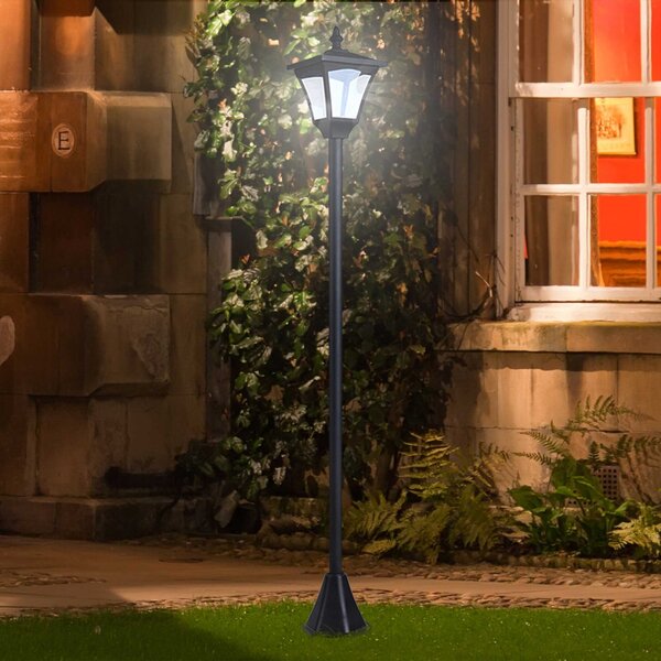Outsunny Felinar de Grădină Led cu Panouri Solare, 120cm, Negru | Aosom Romania