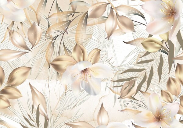 Fototapet Aranjamentul floral delicat al naturii se desfășoară, Fototapet abstracte, Fototapet populare, w08977 - Tapeko.ro