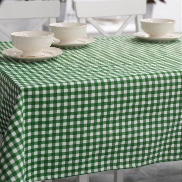 Fata de masa teflonata din bumbac, rotunda, diametru 160cm, patratele verzi