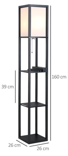 Lampa de podea HOMCOM, 26x26x160cm, alba | Aosom RO