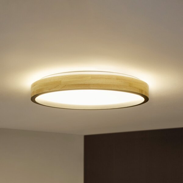 OSRAM Plafonieră LED ORBIS MARIANO lemn/negru Ø 51 cm dimabil, reglabil, Lemn, Camera de zi / sufragerie, Metal, Modern