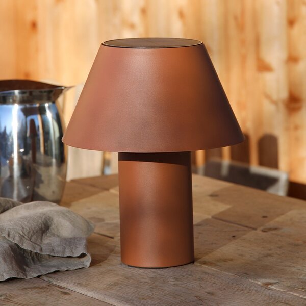 Markslöjd Lampa de masă solară cu LED Vivo, maro, IP44, înălțime 30 cm, dimabilă., reglabil, Maro / Rugină, Metal, Scandinavă