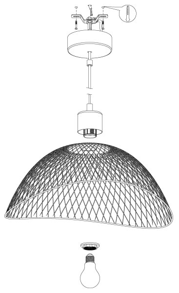 Eglo 43304 - Lustră pe cablu POMPEYA 1xE27/60W/230V