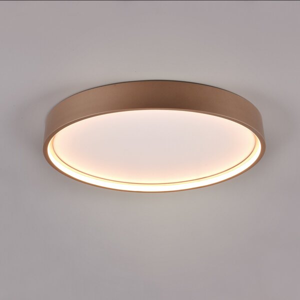 Trio Lighting Doha plafonieră LED, CCT, cafeniu, Maro / Rugină, Camera de zi / sufragerie, Metal, Perete rotund
