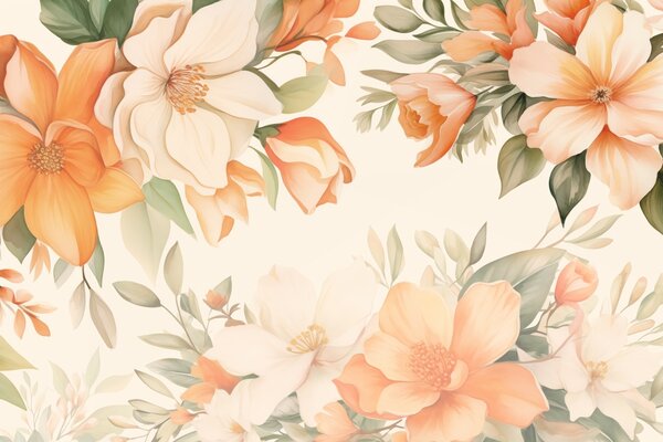 Fototapet Frumusețe florală în nuanțe delicate, Fototapet flori, Fototapet populare, w09023 - Tapeko.ro