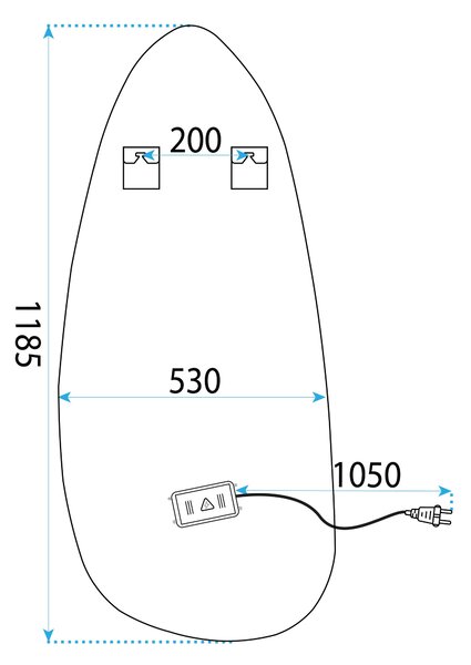 Oglindă LED 120x55cm YH-3359