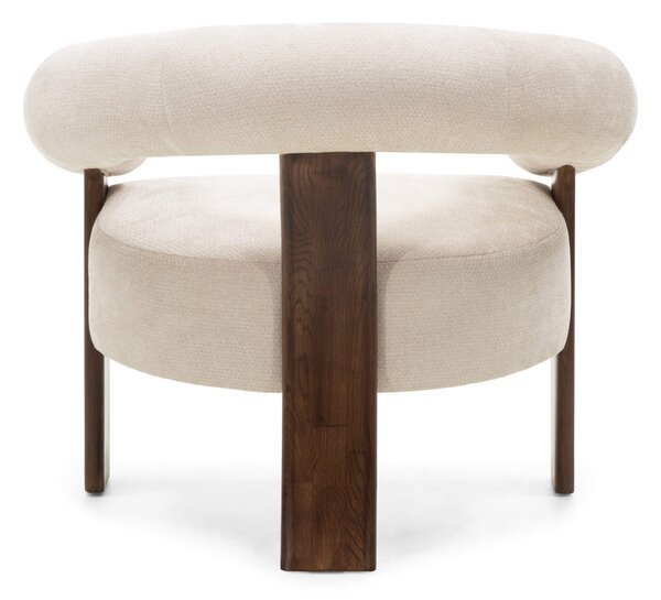 Fotoliu design crem KOKEI ALIA, decor nuc Alia 03