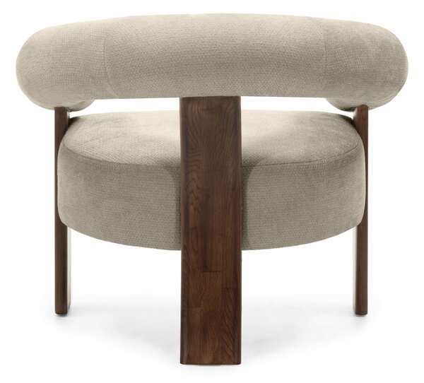 Fotoliu design bej KOKEI ALIA, decor nuc Alia 18