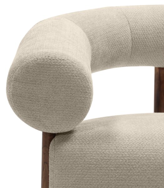 Fotoliu design bej KOKEI ALIA, decor nuc Alia 18