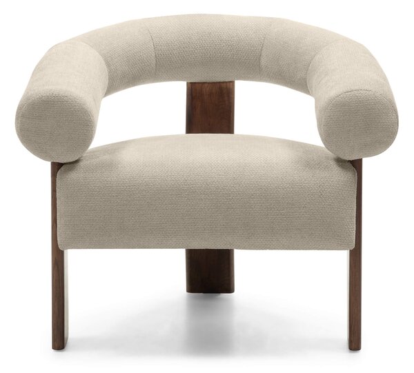 Fotoliu design bej KOKEI ALIA, decor nuc Alia 18