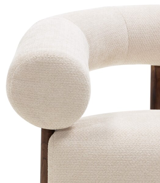 Fotoliu design crem KOKEI ALIA, decor nuc Alia 03