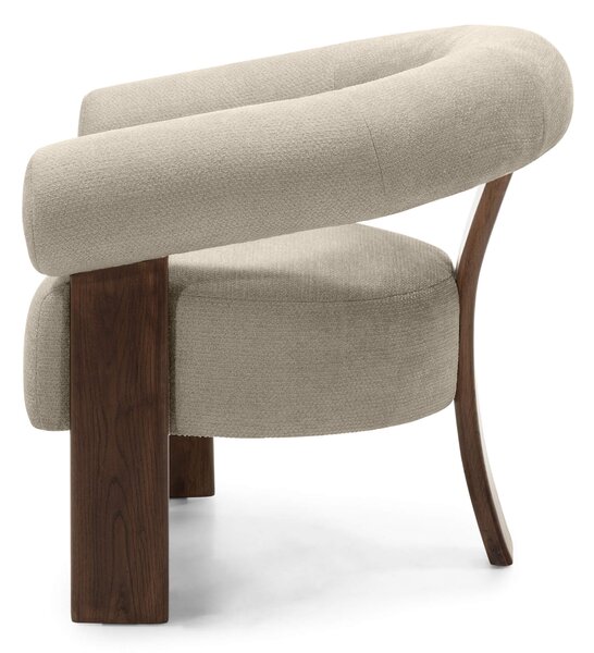 Fotoliu design bej KOKEI ALIA, decor nuc Alia 18