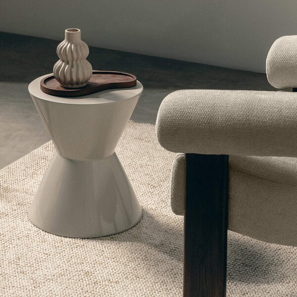 Fotoliu design bej KOKEI ALIA, decor nuc Alia 18