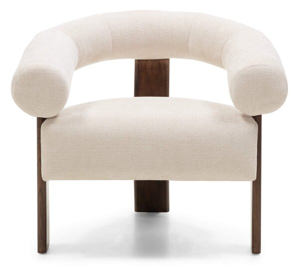 Fotoliu design crem KOKEI ALIA, decor nuc Alia 03