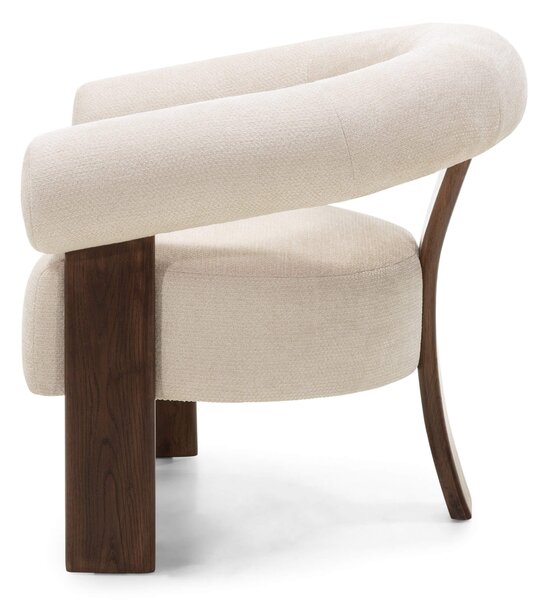 Fotoliu design crem KOKEI ALIA, decor nuc Alia 03