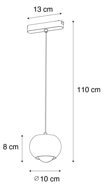 Lampă suspendată modernă neagră pentru sistem de șină monofazat inclusiv LED - Magnetic Lance