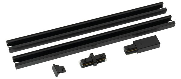 Sistem de iluminat pe șină modern monofazat negru 50 cm Set de 2 - Iconic