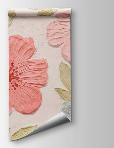 Fototapet Modele florale pline de viață, în culori delicate, Fototapet flori, Fototapet populare, w03797 - Tapeko.ro