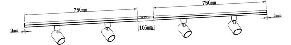Light Prestige Snow sistem de șine 4x50 W alb LP-737 WH SET
