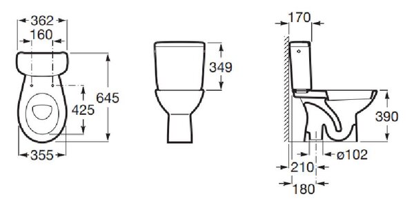 Roca Adele vas wc stativă alb lucios A342196000