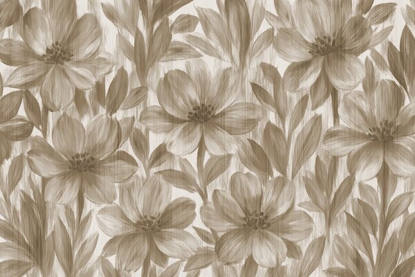 Fototapet Modele florale în tonuri moi, Fototapet flori, Fototapet populare, w03821v1 - Tapeko.ro