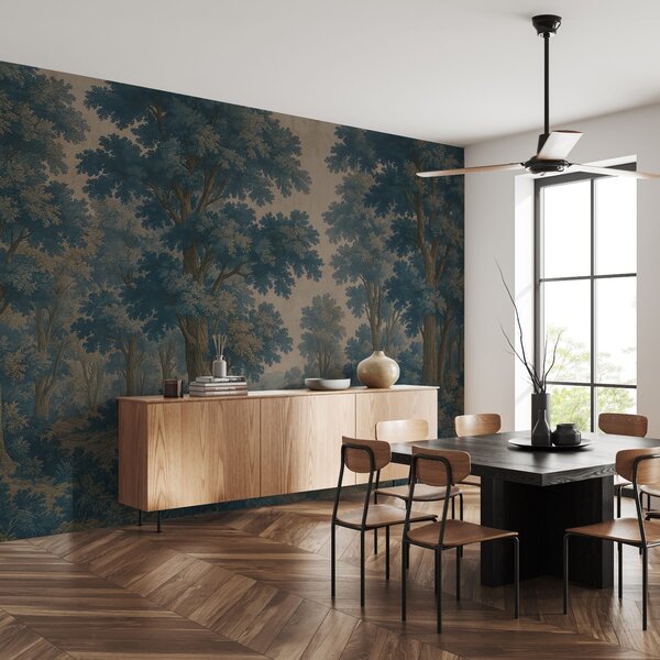 Tapet Imagine modernă a unei păduri în stil grunge, Fototapet Natură, w03822 : Uwalls.ro
