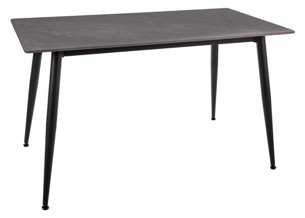 Masa RION, gri cu efect de marmura, ceramica/metal, 130x70x76 cm