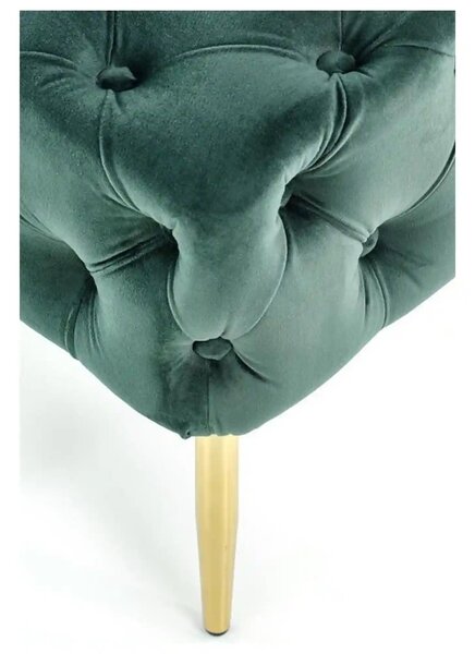 Bancheta verde ATHENA, stofa catifelata verde, 100x45x40 cm