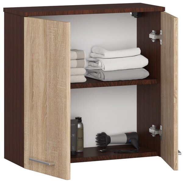Dulap de baie suspendat Farid TYP5 (wenge + Stejar sonoma). Promo -15%. 1069551