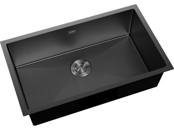 Chiuvetă Mexen Trixo, din oțel inoxidabil cu 1 cuvă, 750 x 440 mm, neagră, model fagure, 6415751000-70HC