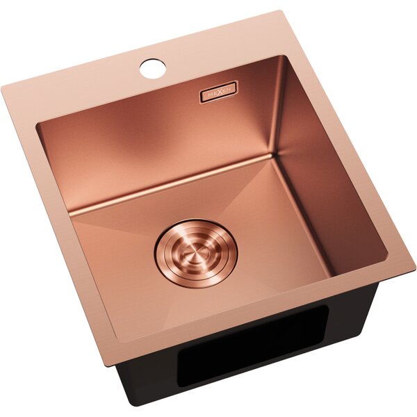 Chiuvetă Mexen Solix, din oțel inoxidabil cu 1 compartiment, 400 x 450 mm, cupru periat, 6401401000-65