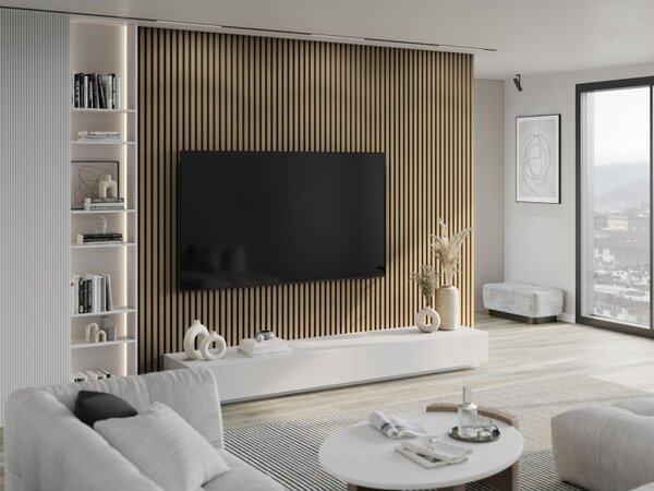 Mexen Lam-F, lamele acustice de perete 275 × 30 cm, suport din fetru 8 mm, furnir tehnic, stejar nobil, S105-275307-3015-004