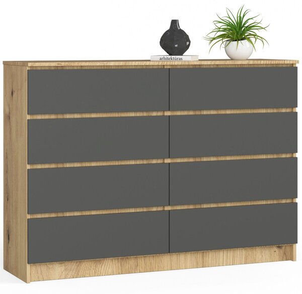 Comodă Keanu III (Stejar artisan + Gri). Promo -16%. 1069925