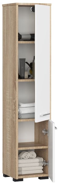 Dulap de baie Farid TYP4 (Stejar sonoma + Alb). Promo -17%. 1069758
