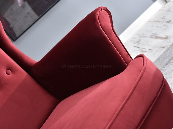 Fotoliu cu urechi Margis (bordo + negru). Promo -17%. 1136025