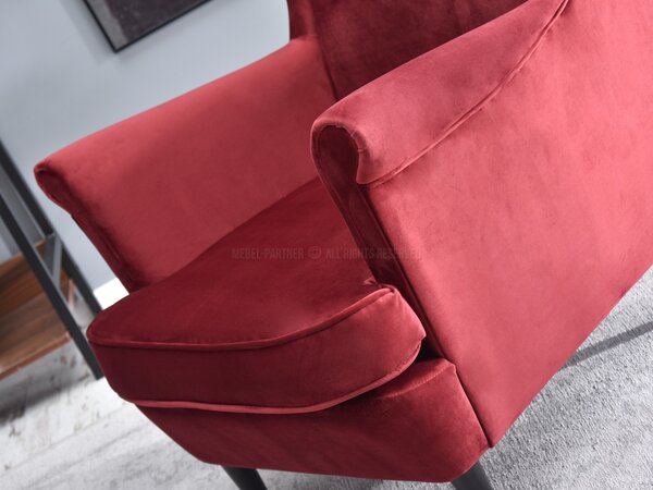 Fotoliu cu urechi Margis (bordo + negru). Promo -17%. 1136025
