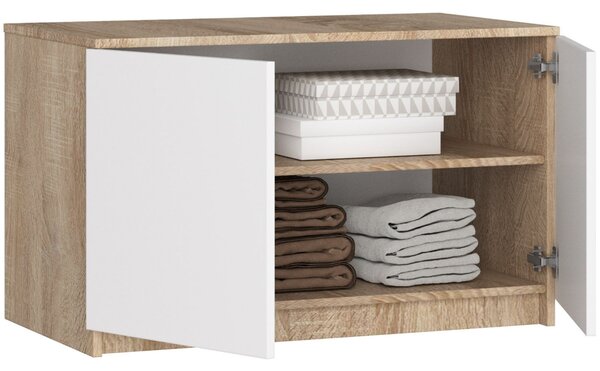 Suprastructură pentru dulap Sashka (Stejar sonoma + Alb). Promo -11%. 1069949